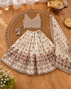 Girls Floral Printed Lehenga Choli Set – Ethnic & Festive Wear