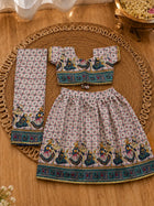 Green Dandiya Print Lehenga Choli Set