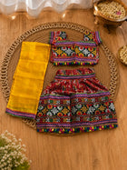 Red Patola Lehenga Choli Set with Yellow Dupatta