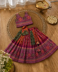 Girls Bandhani Lehenga Choli Set – Multicolor Festive Ethnic Wear