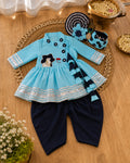 Blue Printed Ethnic Outfit for Kids