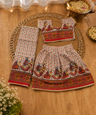 Brown Dandiya Garba Print Lehenga Choli Set