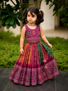 Girls Bandhani Lehenga Choli Set – Multicolor Festive Ethnic Wear