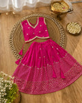 Girls Designer Lehenga Choli Set – Pink