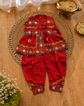 Red Embroidered Kediyu with Dhoti Pants – Boys Navratri Ethnic Wear